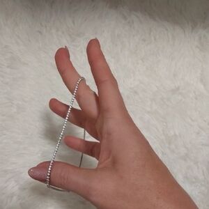 White House Black Market Silver Rhinestone Necklace